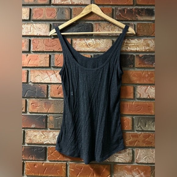 Kit and Ace Modal Scoop Neck Back Charcoal Grey Tank Top - Picture 3 of 5
